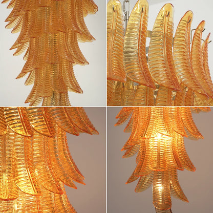 Murano Amber Felch Spiral Chandelier