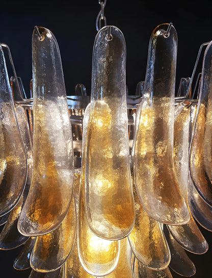 Murano Amber Glass Petals Chandelier