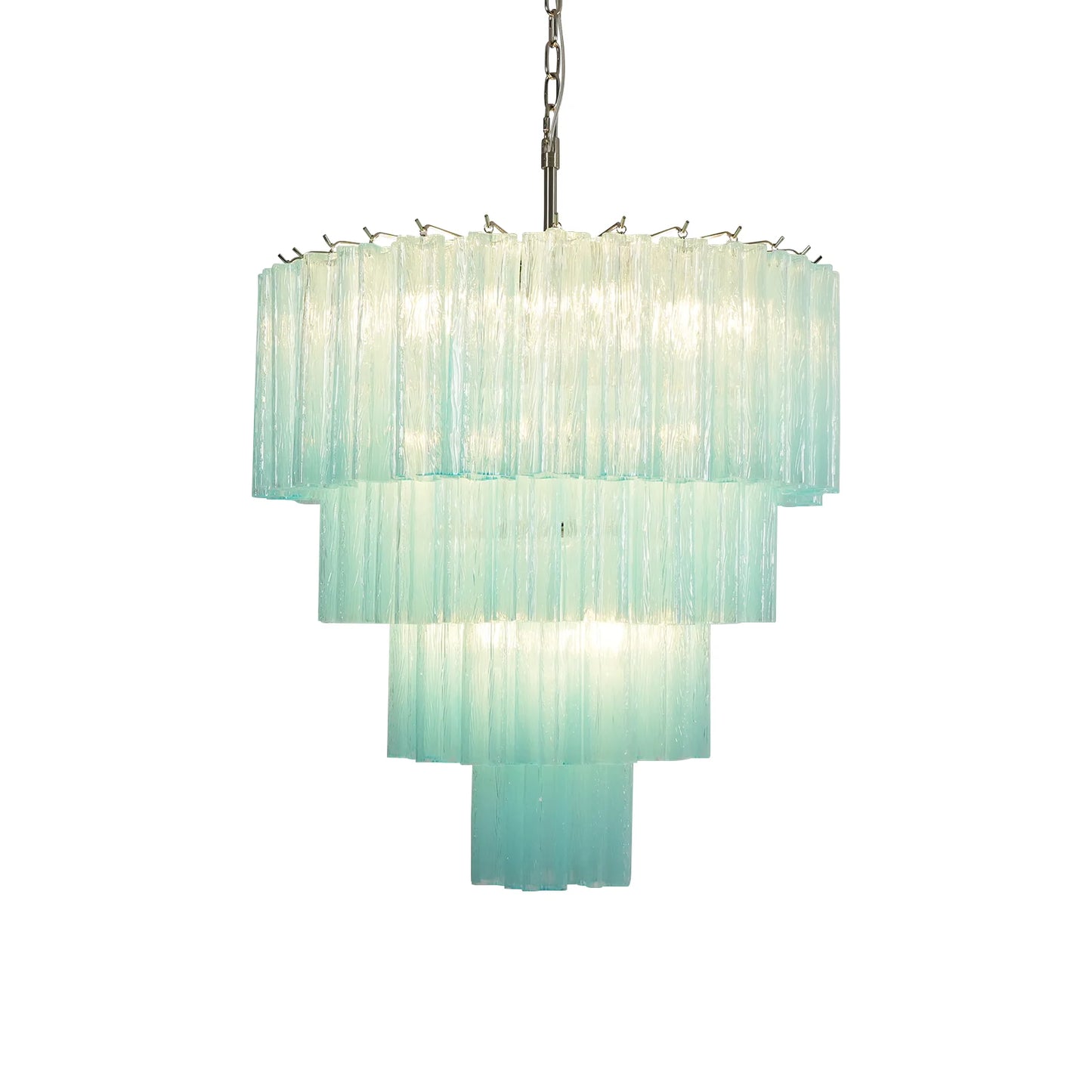 Murano Blue Glass Tubes Chandelier
