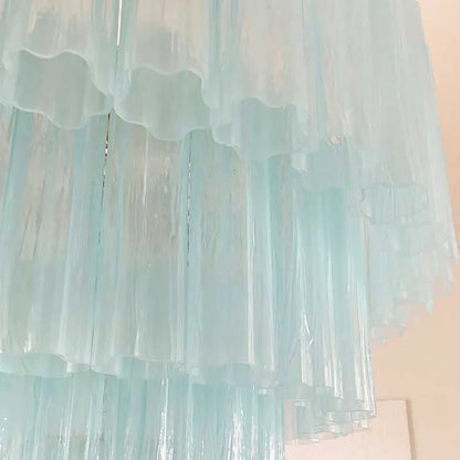 Murano Blue Glass Tubes Chandelier