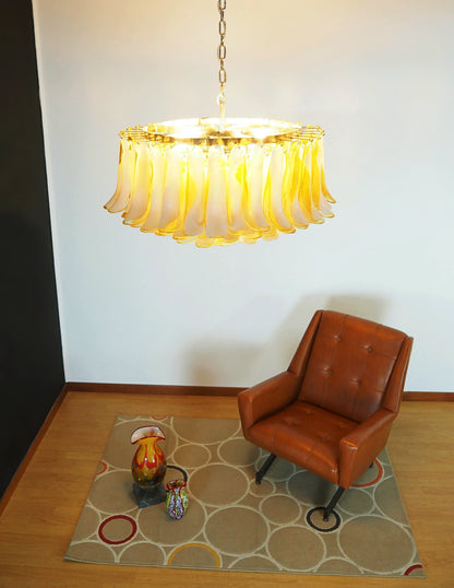 Murano Caramel Glass Petal Chandelier