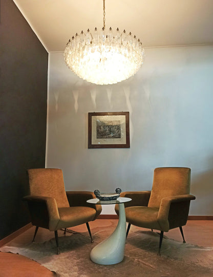 Murano Faceted Transparent Glass Chandelier