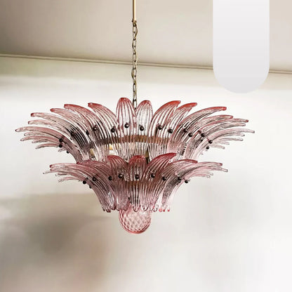 Murano Palmette Pink Chandelier