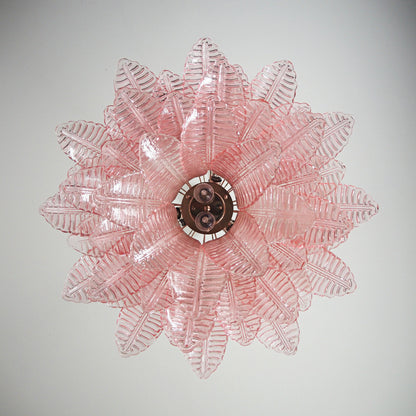 Murano Pink Ferns Glass Chandelier