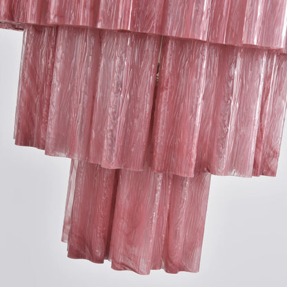 Murano Red Glass Tubes Chandelier