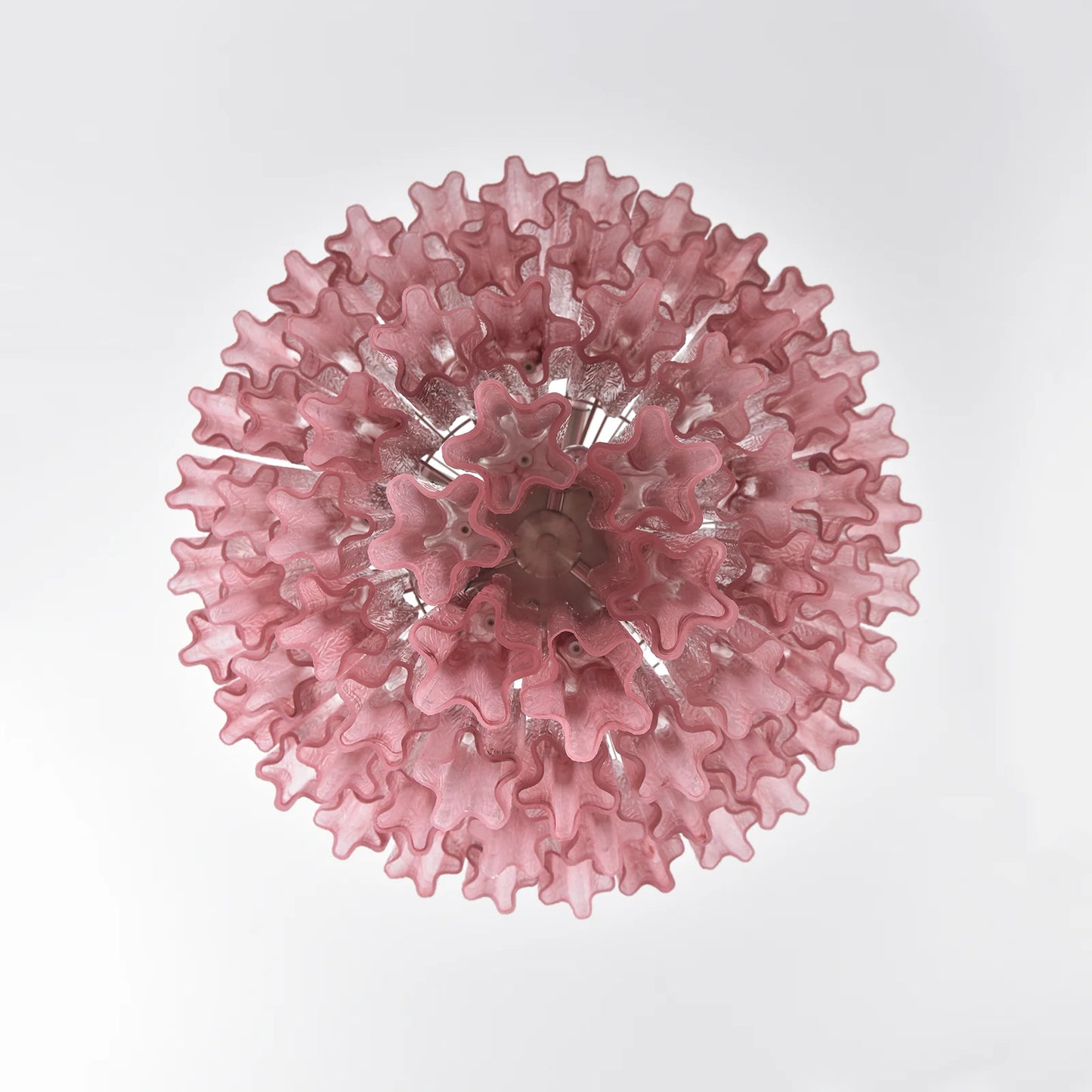 Murano Red Glass Tubes Chandelier