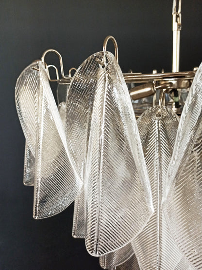 Murano Glass Leaves Transparent Chandelier