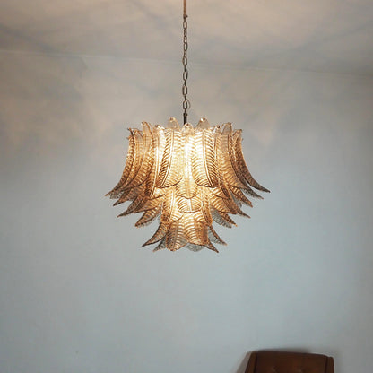 Murano Smoked Ferns Glass Chandelier