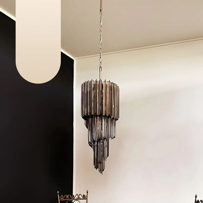 Murano Spiral Prisms Smoked Chandelier