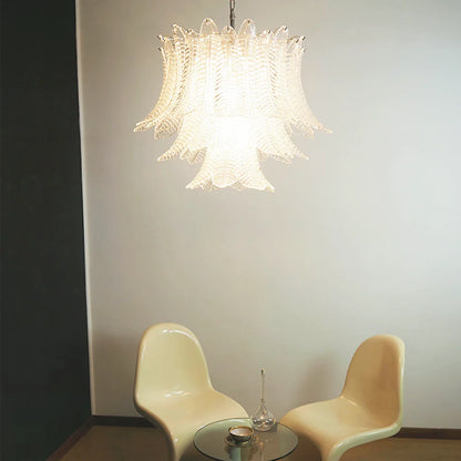 Murano Transparent Ferns Glass Chandelier