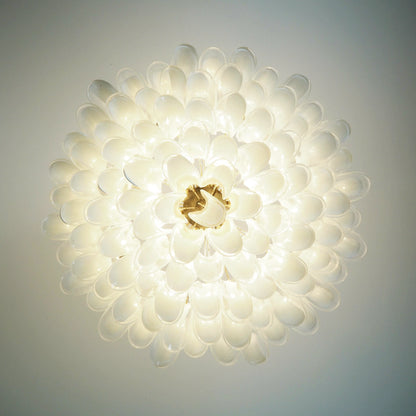 Murano Transparent Glass Petal Chandelier