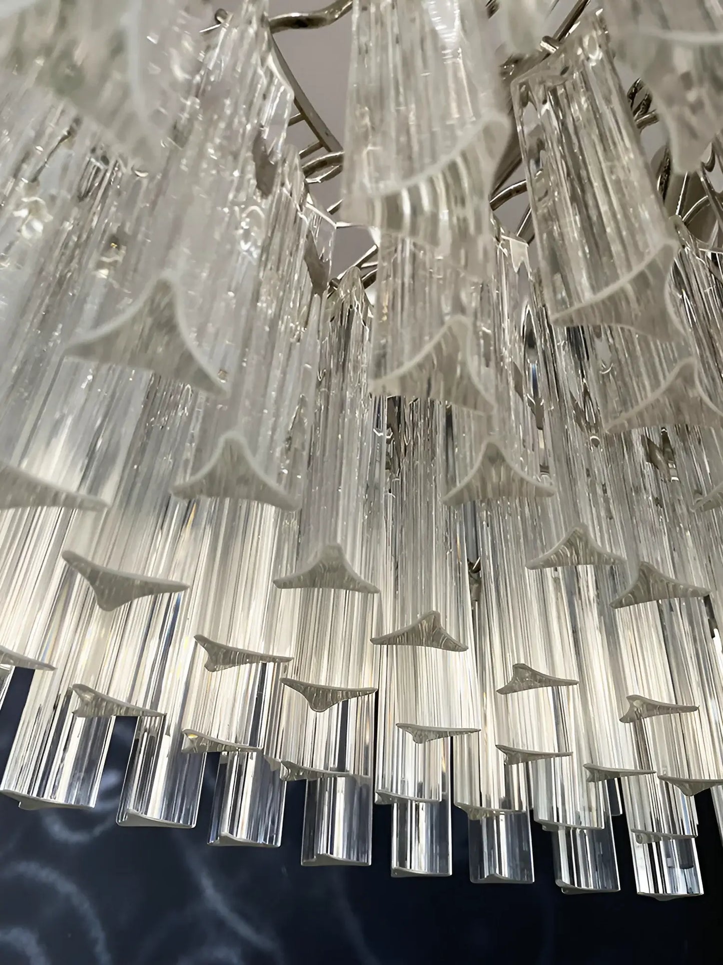 Murano Round Prisms Transparent Chandelier