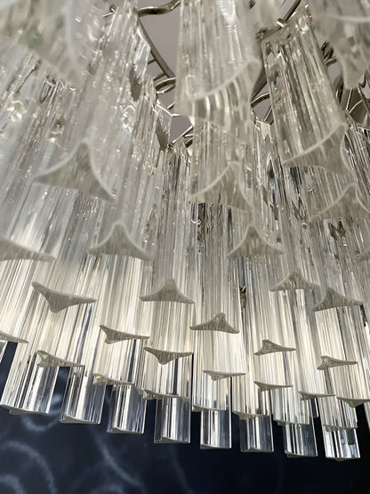 Murano Round Prisms Transparent Chandelier