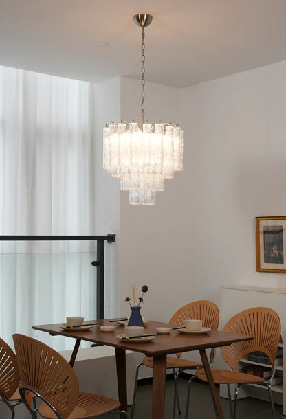 Murano Wave Glass Tube Chandelier