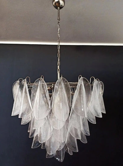 Muraano Rondini Transparent Chandelier 57 glass leaves