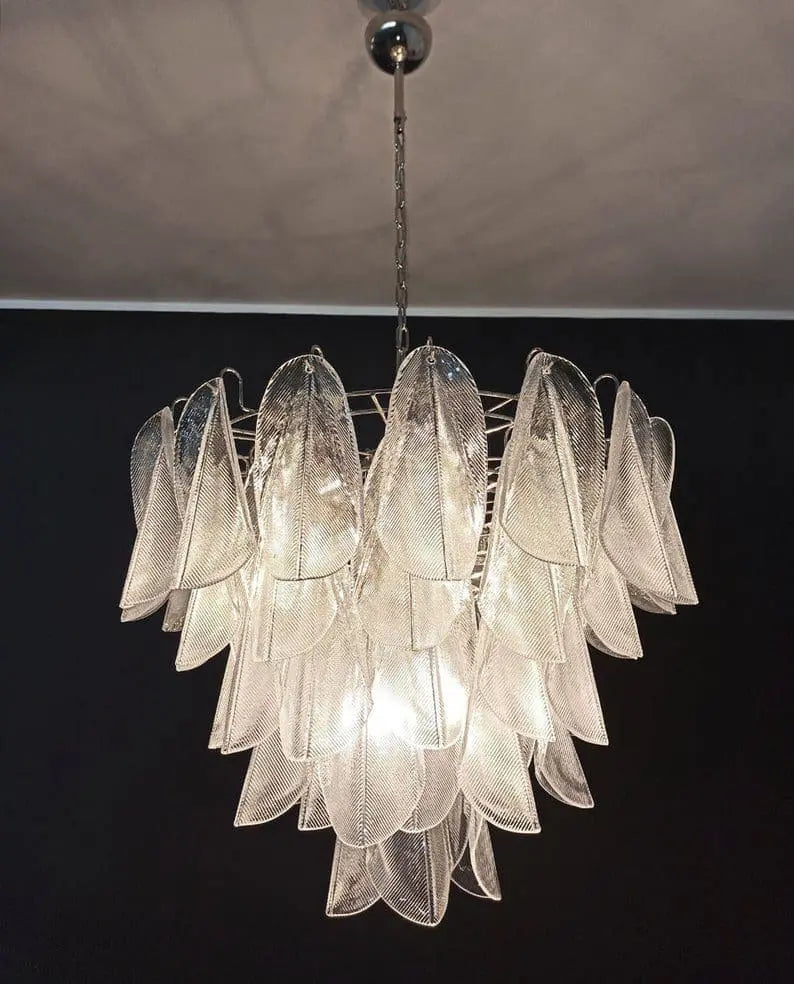 Muraano Rondini Transparent Chandelier 57 glass leaves