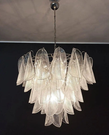 Muraano Rondini Transparent Chandelier 57 glass leaves