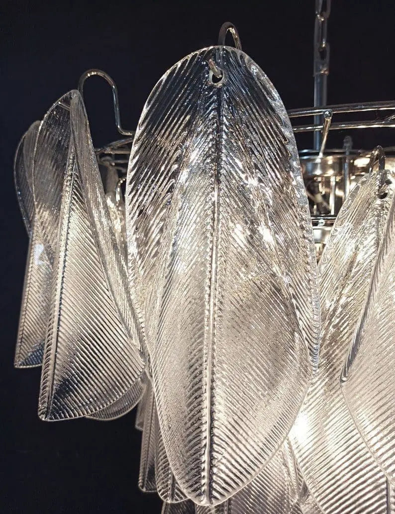 Muraano Rondini Transparent Chandelier 57 glass leaves