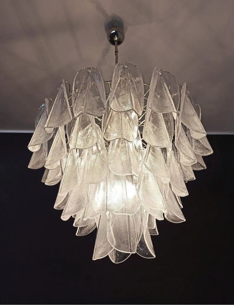 Muraano Rondini Transparent Chandelier 57 glass leaves