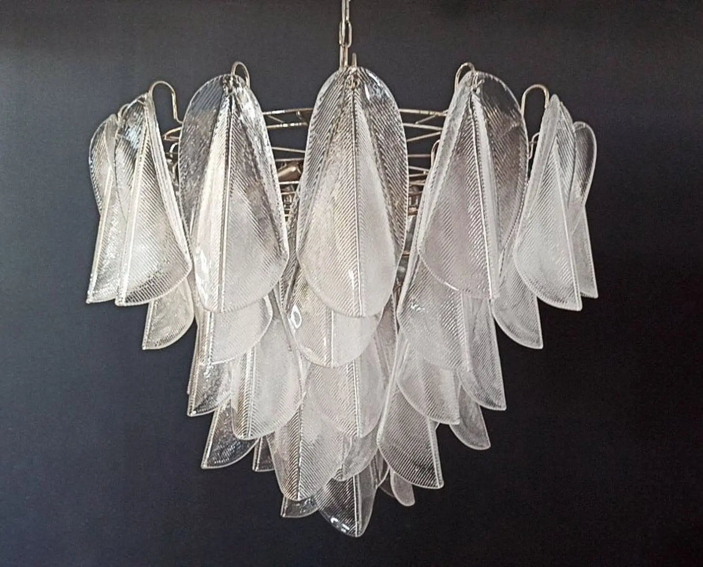 Muraano Rondini Transparent Chandelier 57 glass leaves