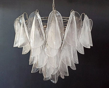 Muraano Rondini Transparent Chandelier 57 glass leaves