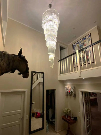 Muraano Spiral Transparent Chandelier 215 prisms