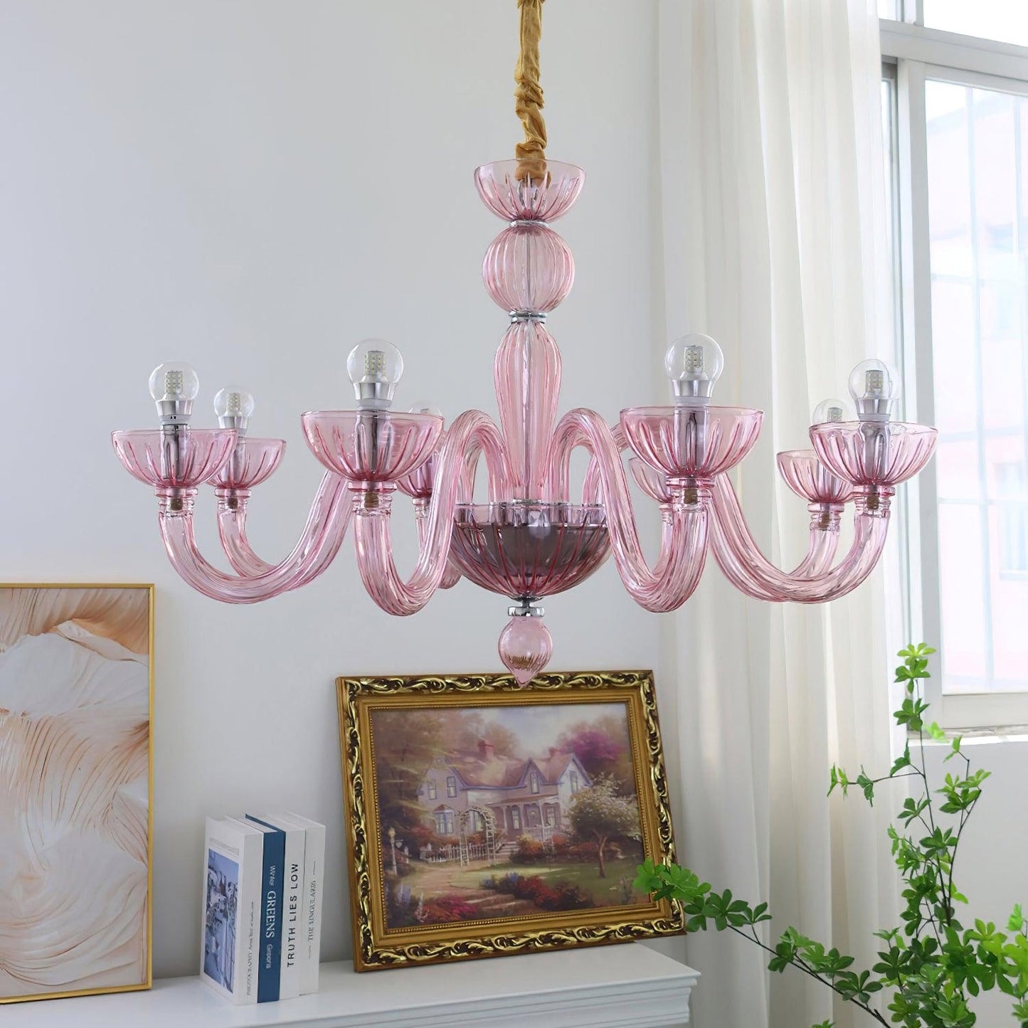 Pink Ares Murano Glass Chandelier
