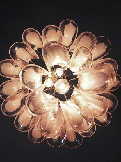 Murano Chandelier – 26 petals – Pink