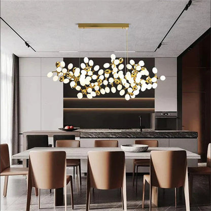 Modern Linear Grape Branch Dining Chandelier