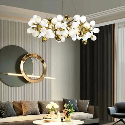Modern Round Grape Branch Chandelier