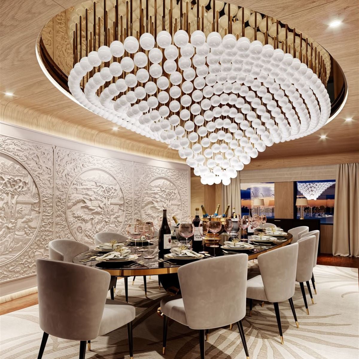 Peaarl Wave Chandelier