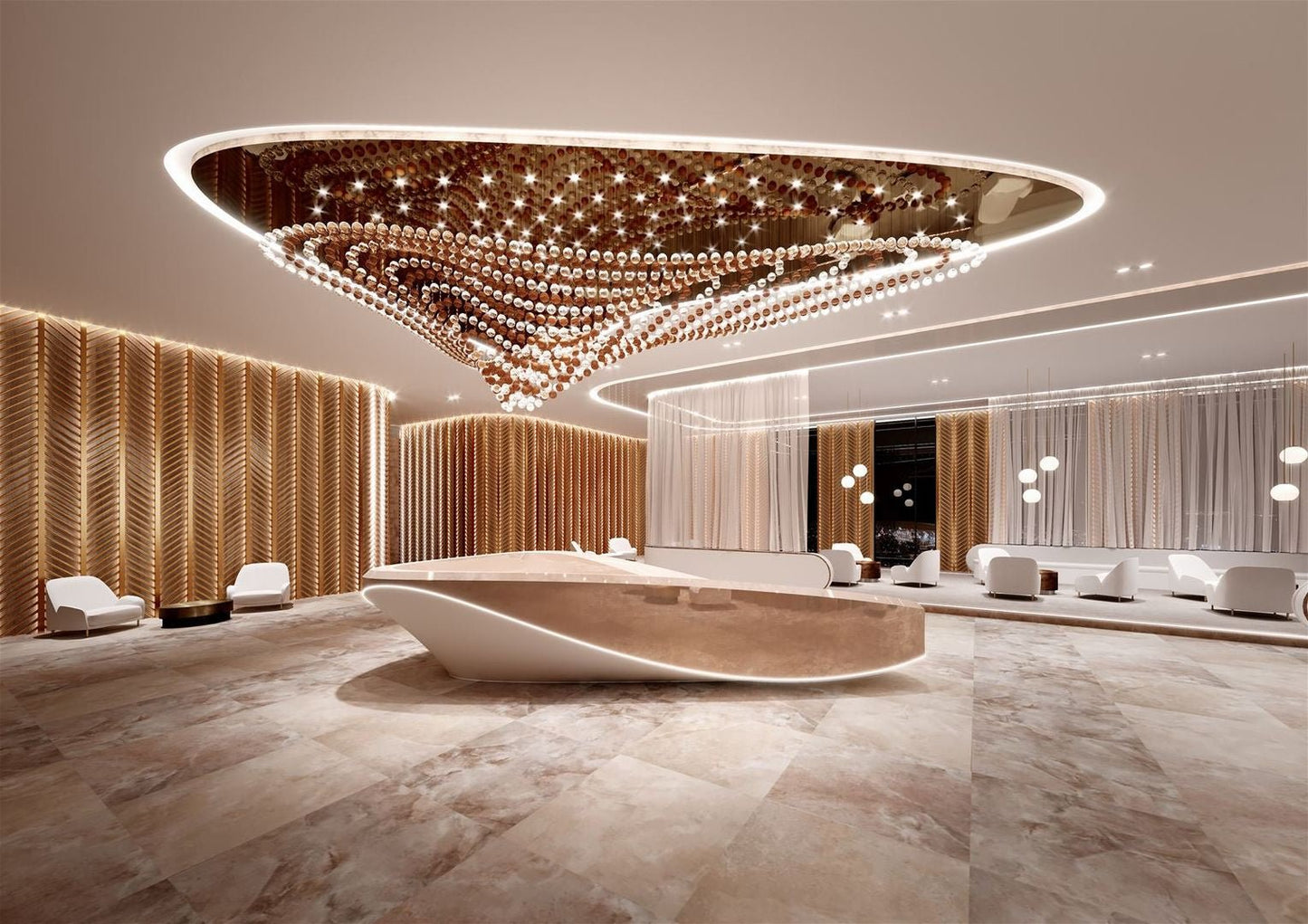 Peaarl Wave Chandelier