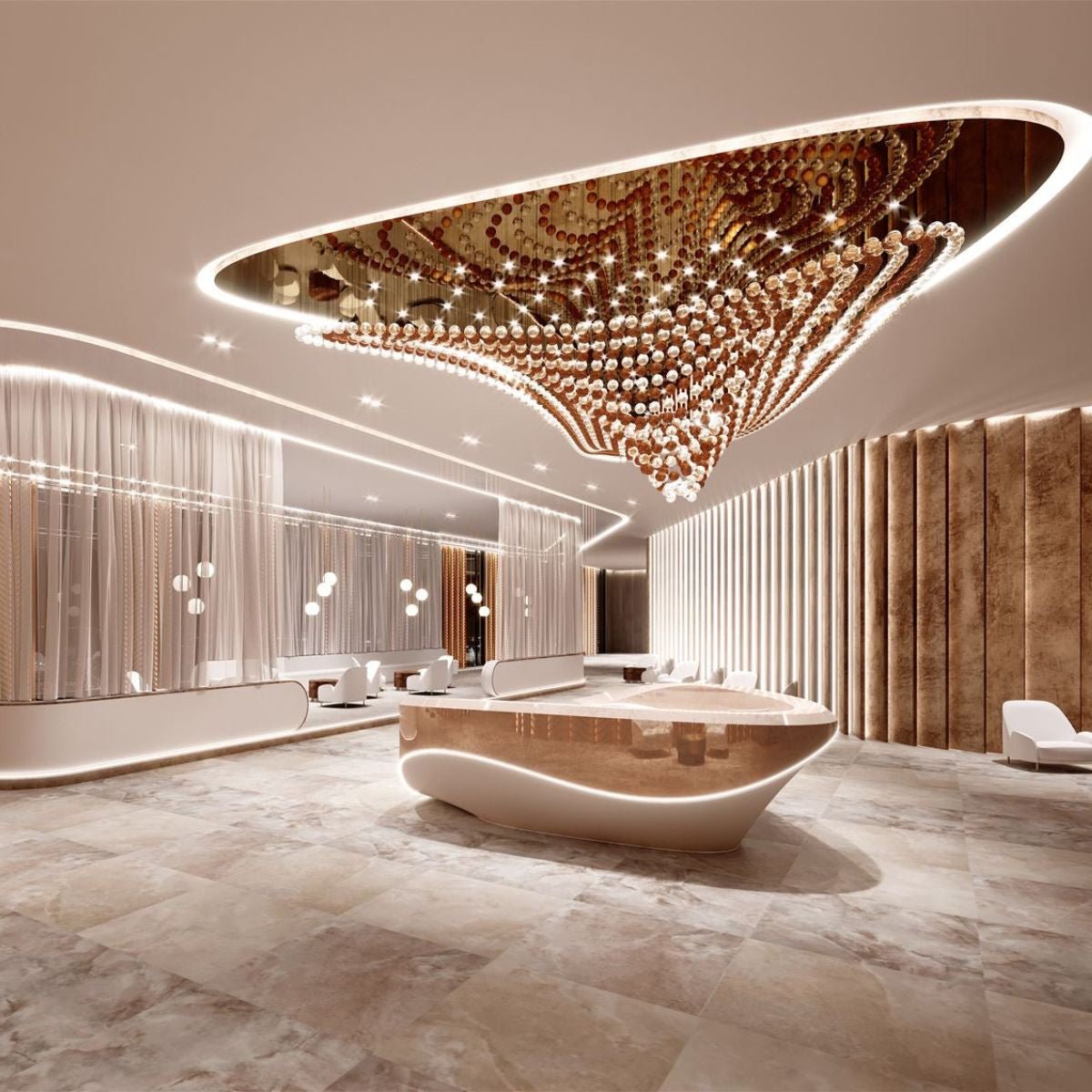 Peaarl Wave Chandelier