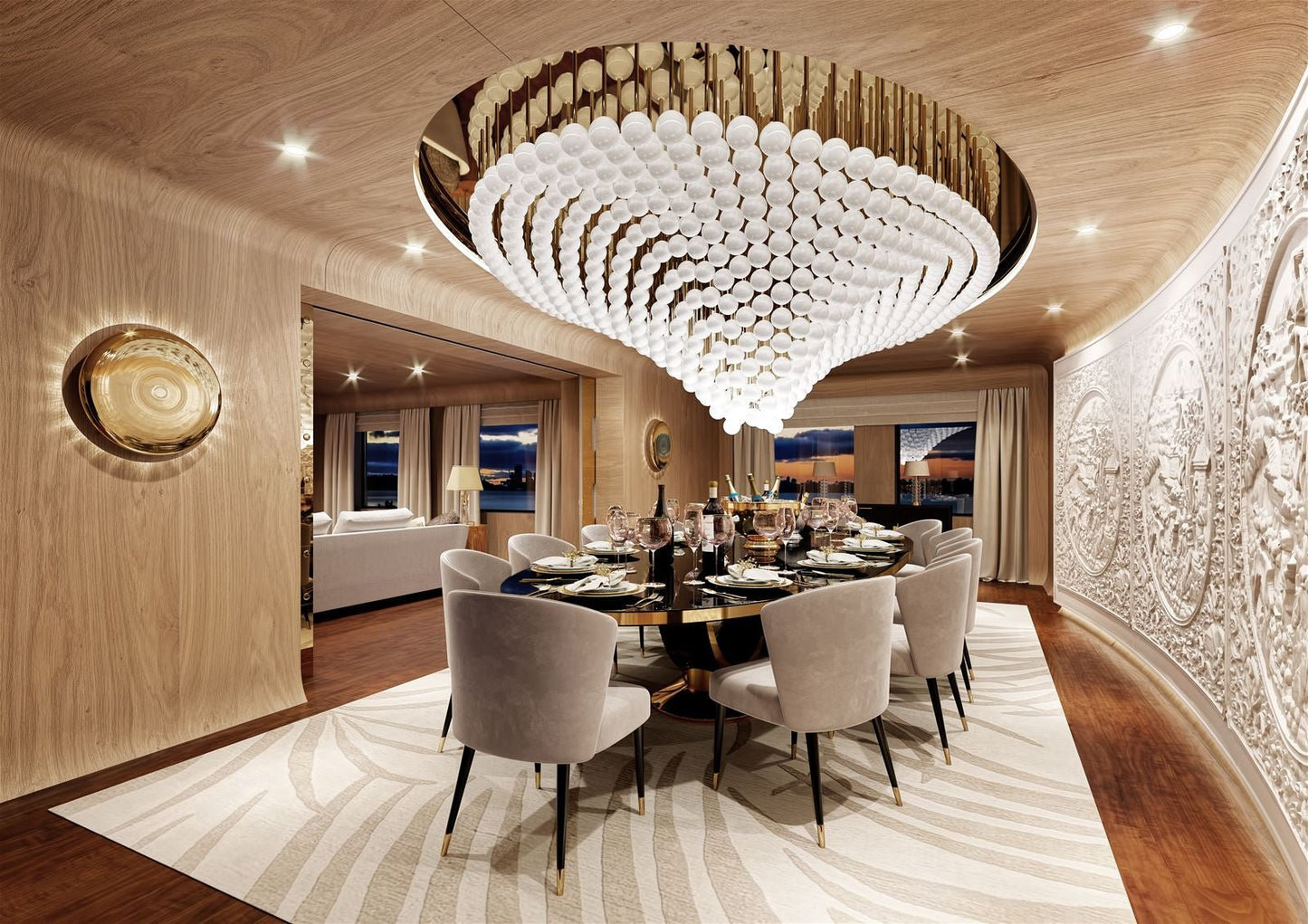 Peaarl Wave Chandelier