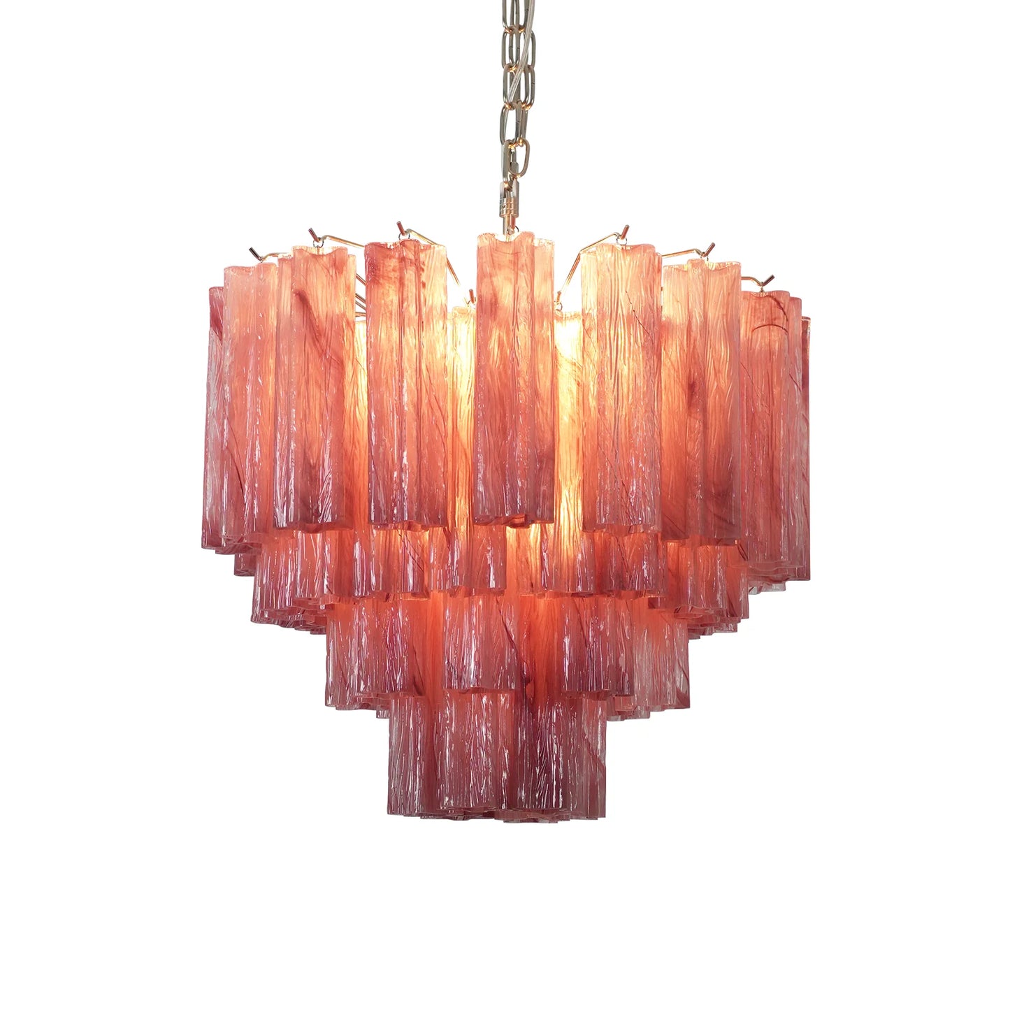Star Shaped Tube Red Clouds Glass Chandelier