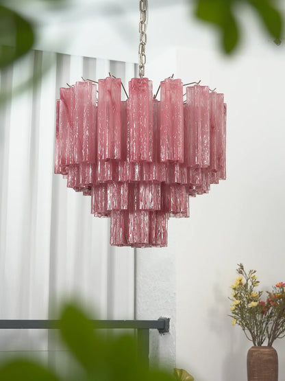 Star Shaped Tube Red Clouds Glass Chandelier