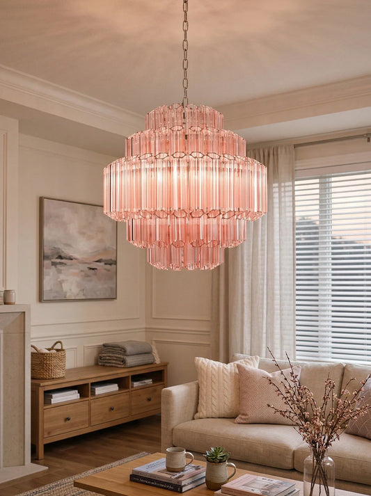 Pink Palermo Round Chandelier