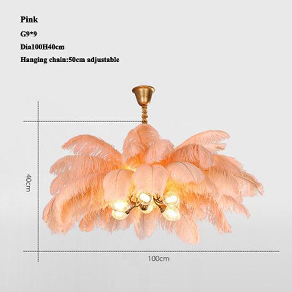 Palm Tree Elva Feather Chandelier