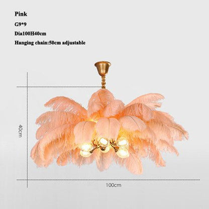 Palm Tree Elva Feather Chandelier