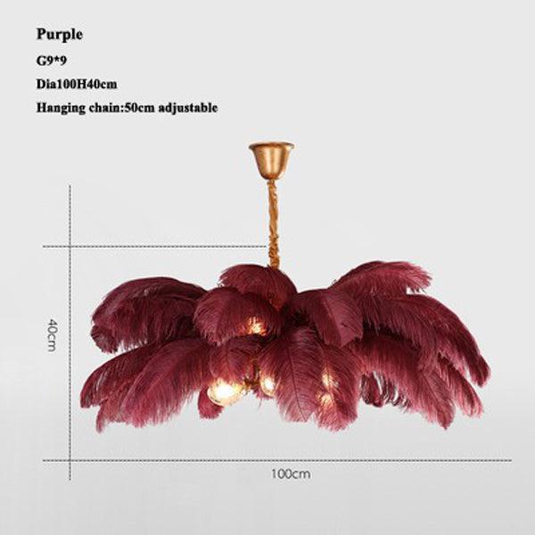 Palm Tree Elva Feather Chandelier