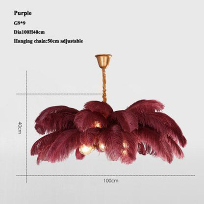 Palm Tree Elva Feather Chandelier