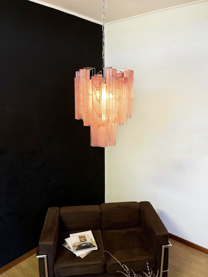 Red Murano Glass Tube Chandelier