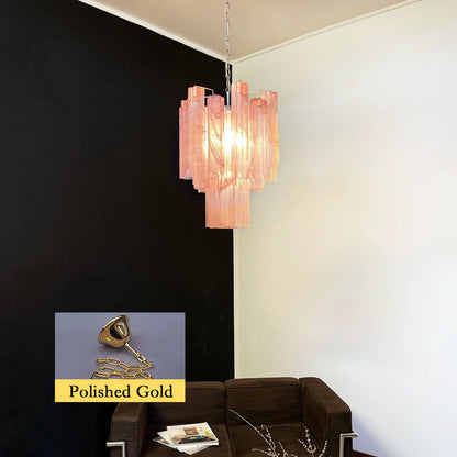 Red Murano Glass Tube Chandelier