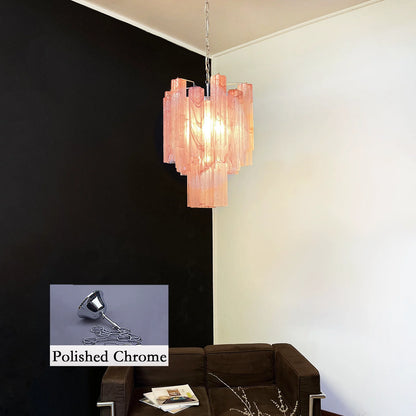 Red Murano Glass Tube Chandelier