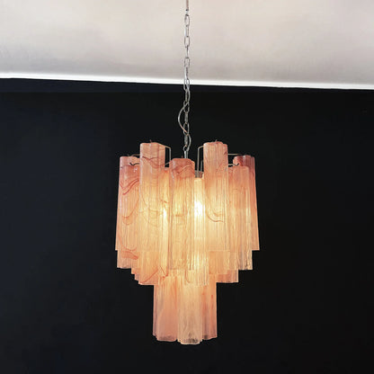 Red Murano Glass Tube Chandelier