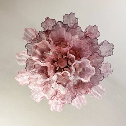 Red Murano Glass Tube Chandelier