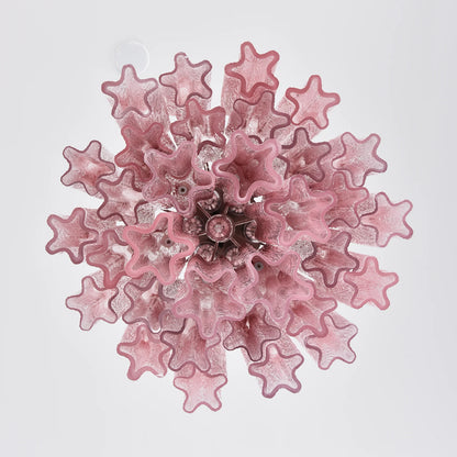 Gradient Red Murano Glass Tube Chandelier