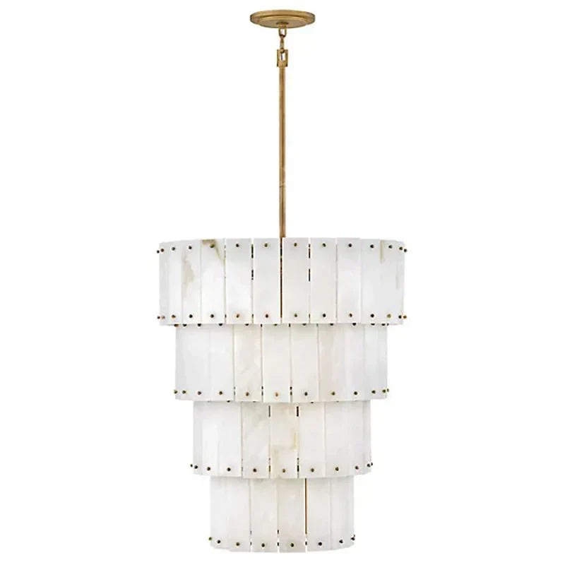 Simona Alabaster Round 4-Tier Chandelier