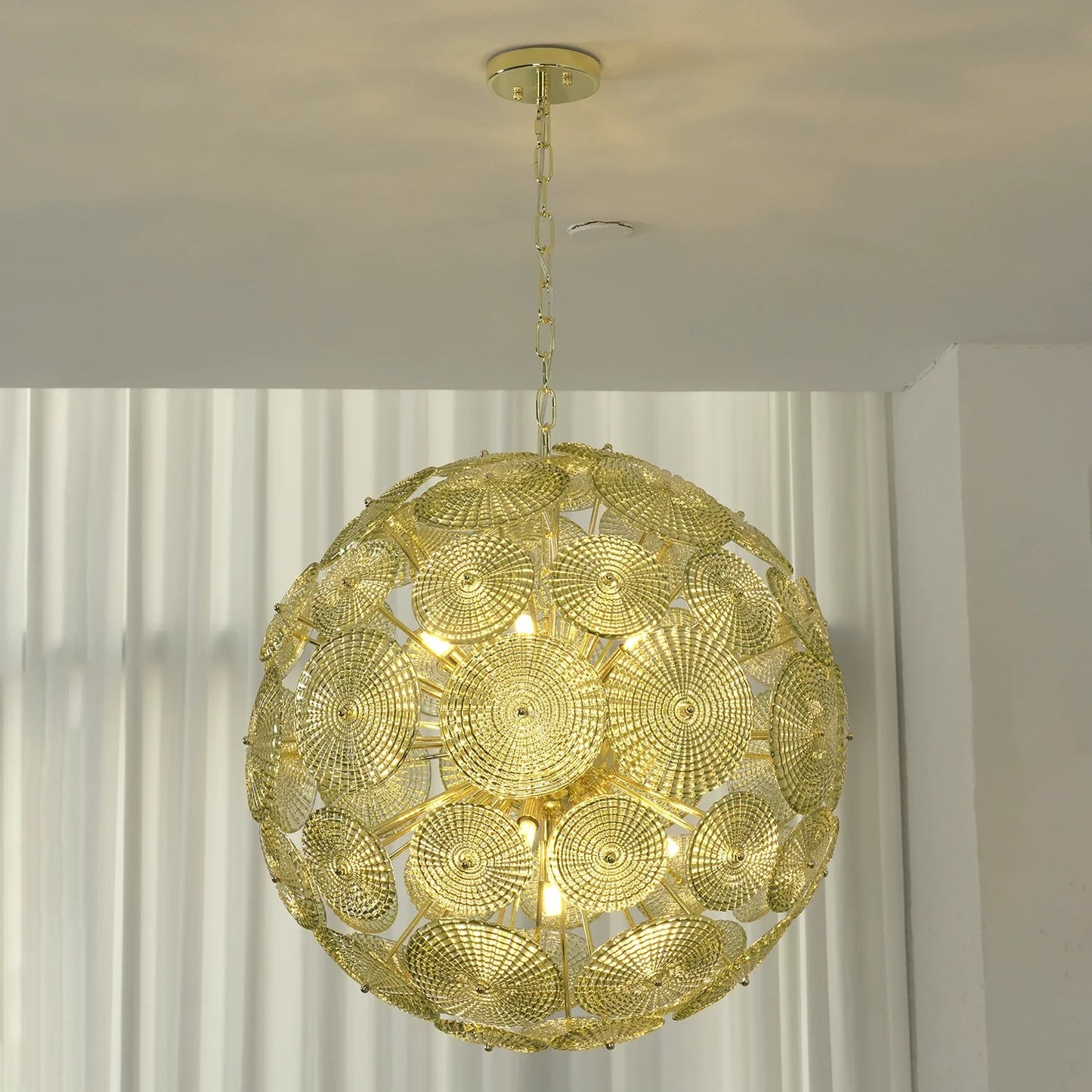Sputnik Sphere Glass Disc Chandelier