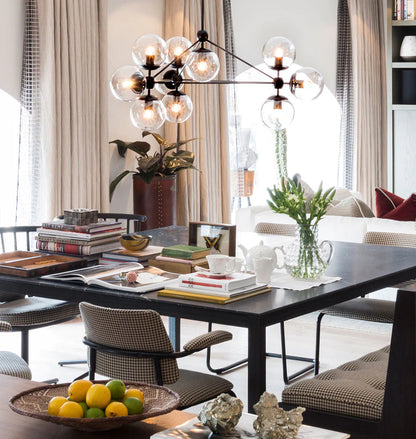 Modo Chandelier - 3 Sided, 10 Globes